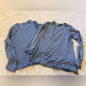 Patagonia Lightweight Fast Drying Blue and Gray Long Sleeve Shirts Size Small